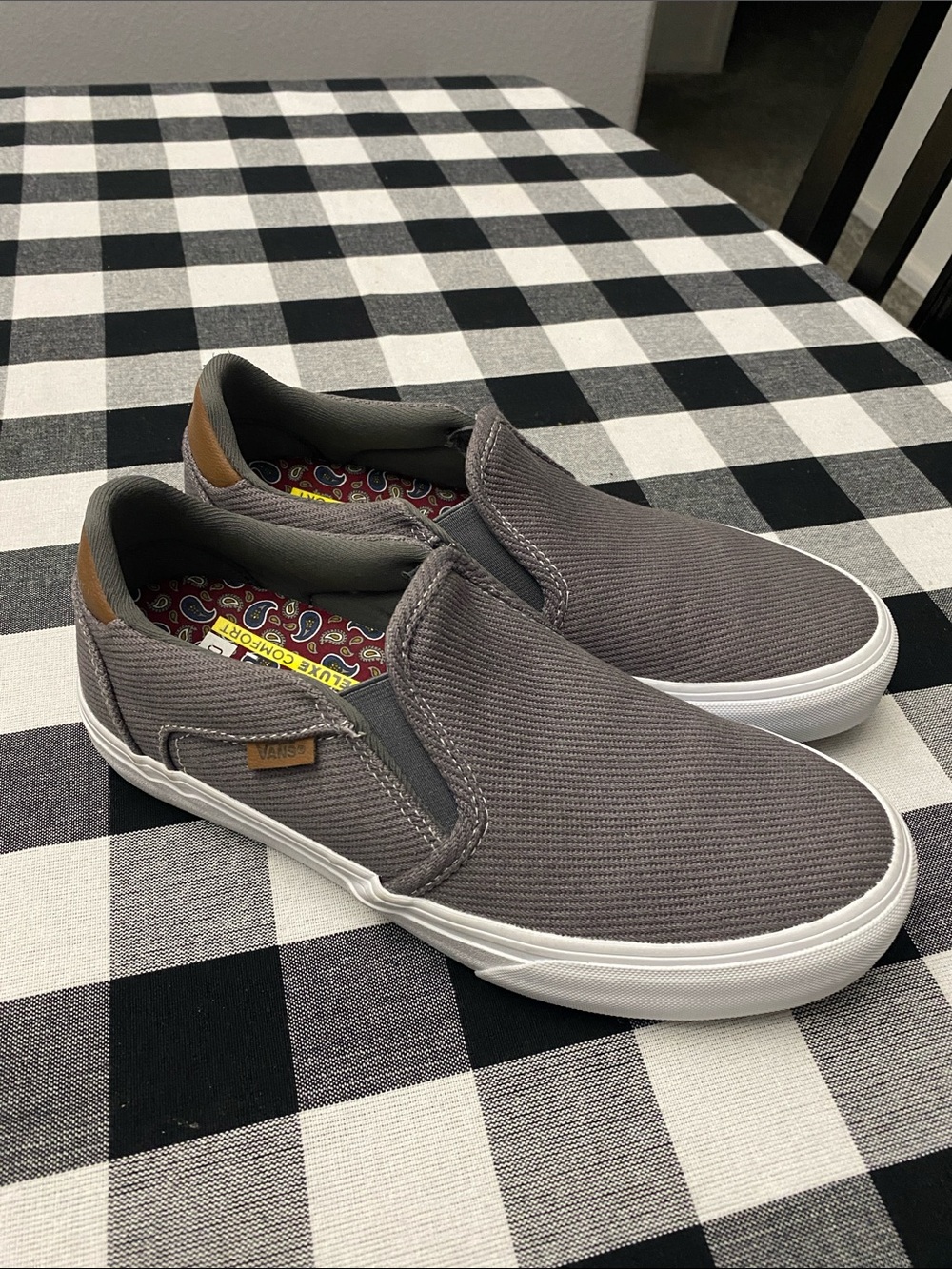 Vans Gray Canvas Slip-On